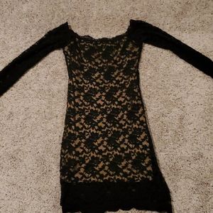 Black Lace Off the Shoulder Dress